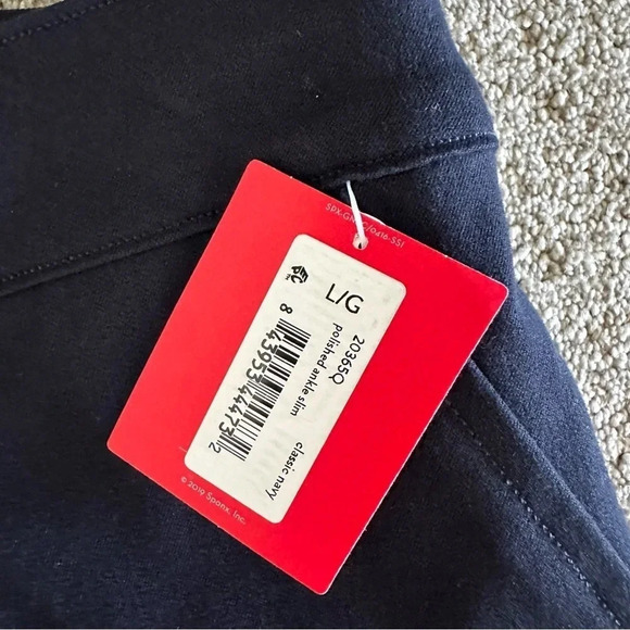 SPANX 20365Q Polished Ankle Slim in Classic Navy Pull-on Shaping Crop Pant Large - Picture 2 of 7